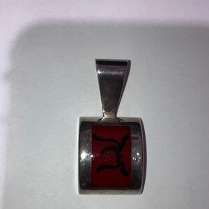 Silpada Veined Red Jasper and Sterling Silver Pendant Necklace